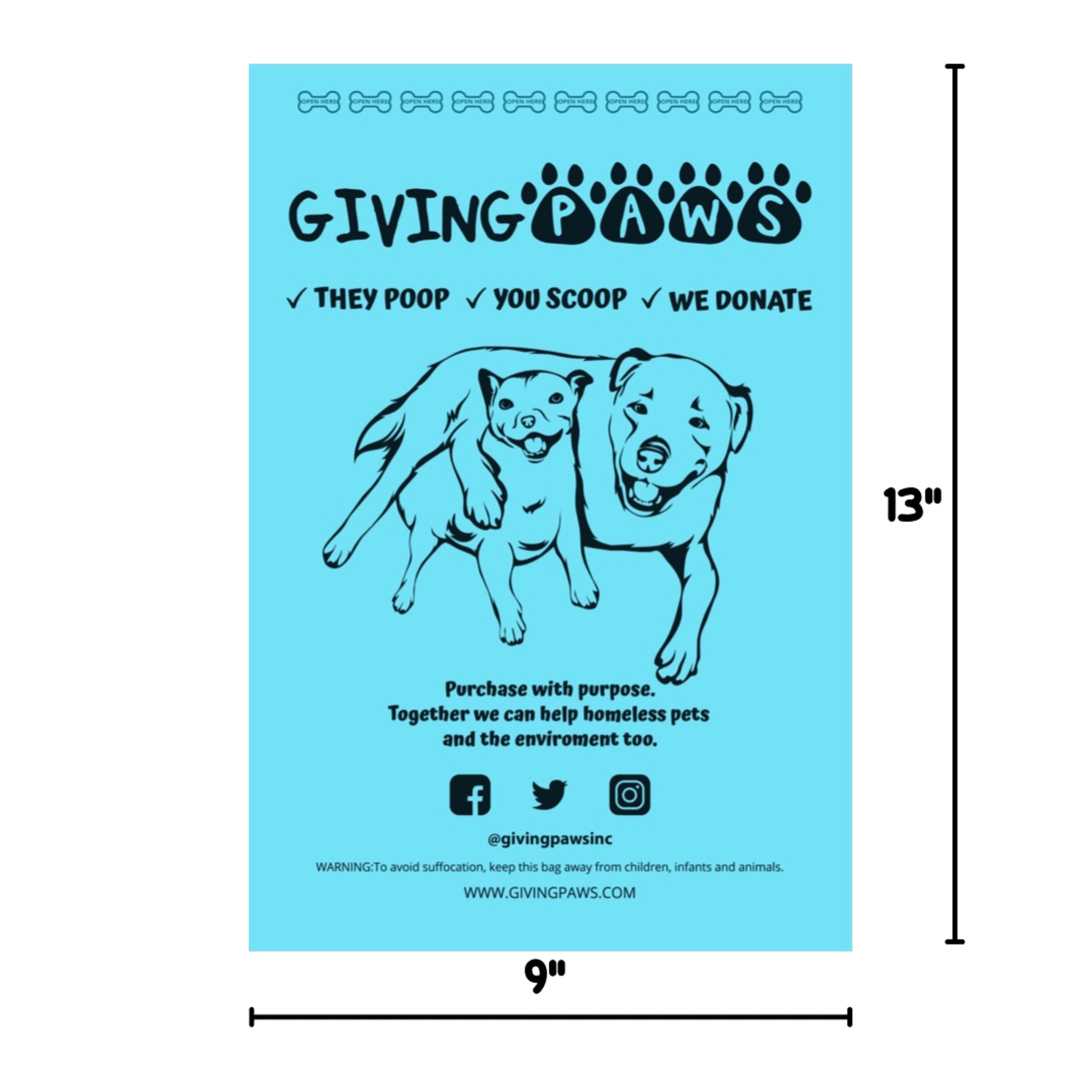 Earth Friendly Dog Poop Bags - 8 Rolls, 120 Bags Poop Bags - dogs GivingPaws