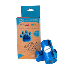 Load image into Gallery viewer, Earth Friendly Dog Poop Bags - 8 Rolls, 120 Bags Poop Bags - dogs GivingPaws