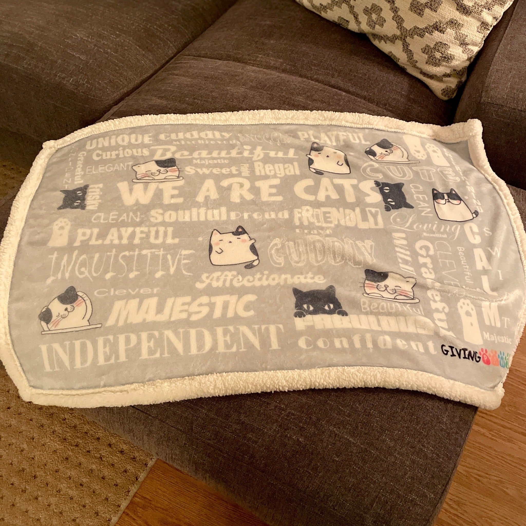 Plush Sherpa Blanket - We Are Cats