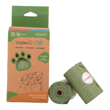 Load image into Gallery viewer, Compostable Dog Poop Bags - 6 rolls, 90 bags
