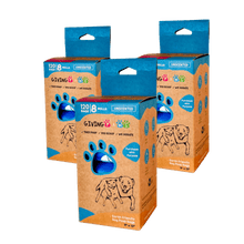 Load image into Gallery viewer, Earth Friendly Dog Poop Bags - 8 Rolls, 120 Bags (3 pack) Poop Bags - dogs GivingPaws 

