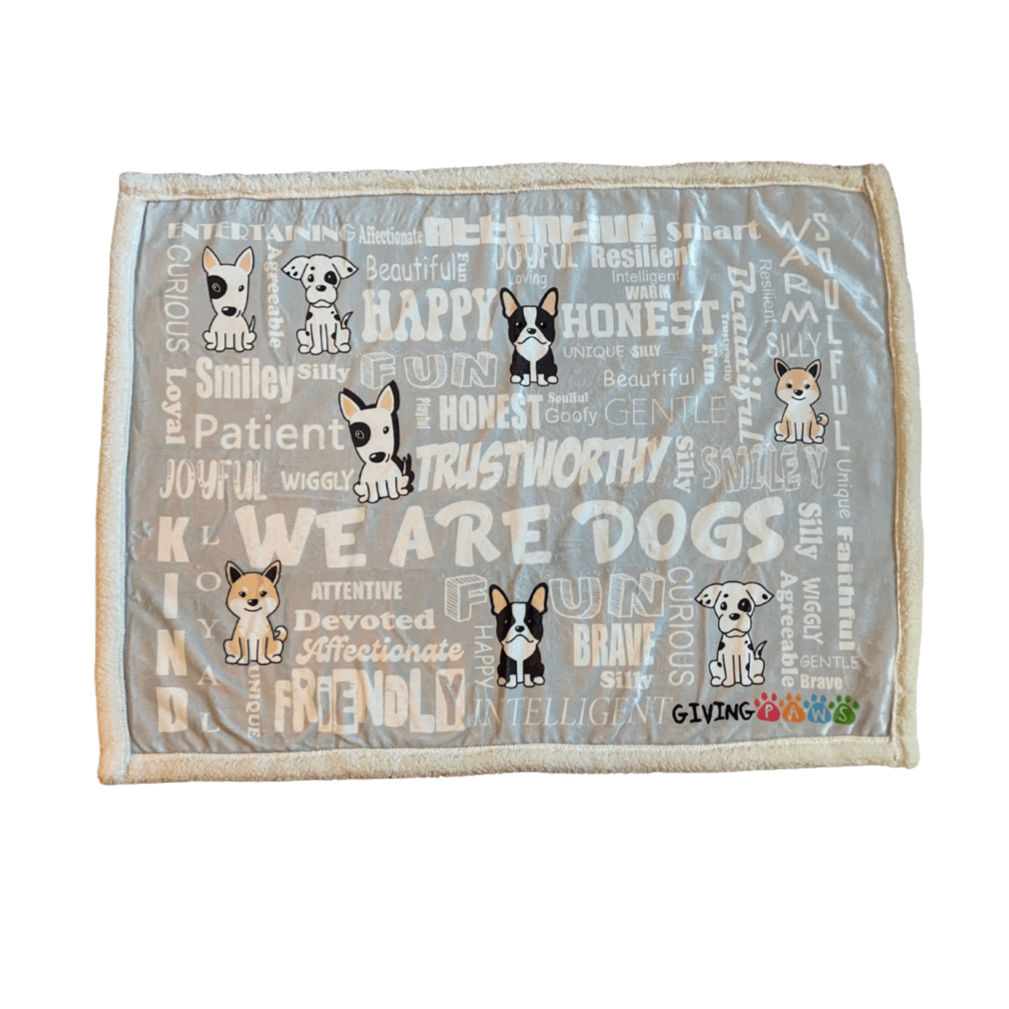 Plush Sherpa Blanket - We Are Dogs Blankets - dogs GivingPaws 